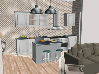 Villa 130mq stile Industrial - Shabby, T_C_Interior_Design___ T_C_Interior_Design___ Вбудовані кухні