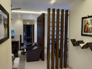 FLAT PURVANKARA.COCHIN.KERALA, INOUTSPACE INOUTSPACE Modern living room Wood Wood effect