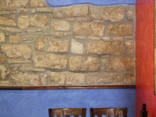 Piedras estampadas para el Restaurante Passadis del Pep, Solnhofen Solnhofen Mediterranean style dining room Limestone