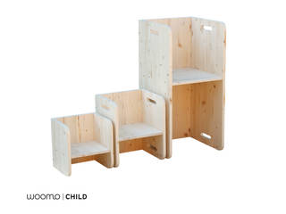 Woomo Montessori PACK, Woomo Woomo Dormitorios infantiles minimalistas Madera maciza Multicolor