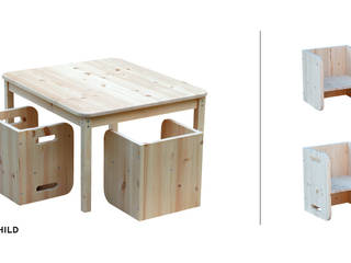 Woomo Classic table, Woomo Woomo Minimalistische kinderkamers Massief hout Bont