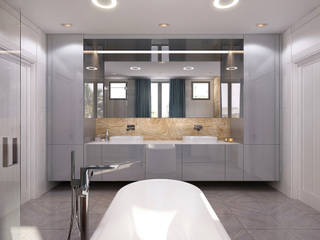 BATHROOMS, KAPRAN DESIGN (interior workshop) KAPRAN DESIGN (interior workshop) حمام بلاط