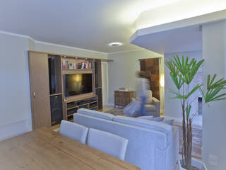 Apartamento AG, Superstudiob Superstudiob Minimalist living room Wood-Plastic Composite