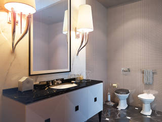Apartment in Moscow, KAPRANDESIGN KAPRANDESIGN Casas de banho clássicas Azulejo Branco