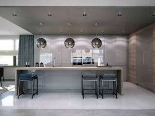 Kitchen, KAPRANDESIGN KAPRANDESIGN 미니멀리스트 주방 MDF 그레이