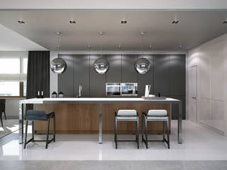 Kitchen, KAPRANDESIGN KAPRANDESIGN Nhà bếp phong cách tối giản Gỗ Wood effect