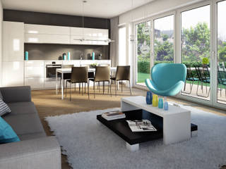 Wohnungen Bauträger 3D-Visualisierung, winhard 3D winhard 3D Living room