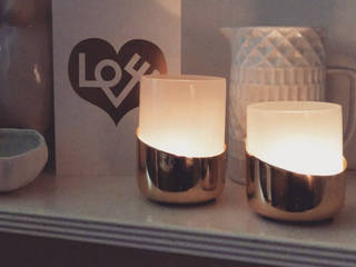 set of smoked glass and brass candleholders, Fate London Fate London حديقة داخلية معدن