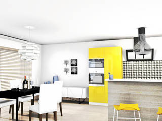 Vue en 3D de futur d'appartements , D.DESIGN D.DESIGN Modern kitchen