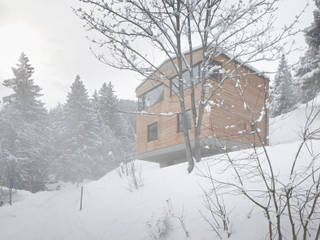 HAUS IN DEN VORALPEN, Galli | Rudolf Galli | Rudolf モダンな 家 木 木目調