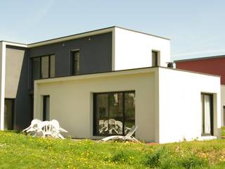 Construction d’une maison individuelle, Pleumeleuc, Ille-et-Vilaine, bAAt architecture bAAt architecture Casas modernas