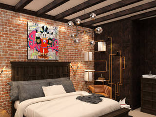 Recamara SG, Taller 03 Taller 03 Industrial style bedroom Copper/Bronze/Brass Brown
