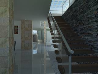 Casa Tancitaro, IDEA Studio Arquitectura IDEA Studio Arquitectura Pasillos, vestíbulos y escaleras de estilo moderno