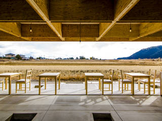 『ころもがえする建物』Natural works village, イン-デ-コード design office イン-デ-コード design office Ruang Komersial Kayu Lapis Ruang Komersial