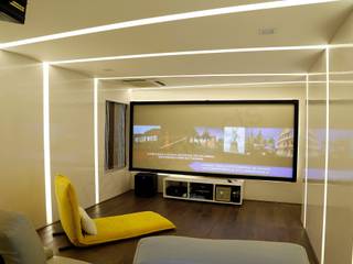 Residential project, NA ARCHITECTS NA ARCHITECTS Modern media room Furniture,Television,Building,Comfort,Interior design,Floor,Wall,Television set,Flooring,Living room