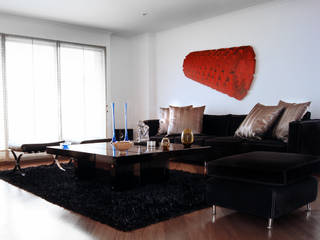 Gentleman Apartament ( apartamento para hombre soltero) , MARECO DESIGN S.A.S MARECO DESIGN S.A.S Salas de estar modernas