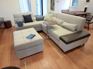 Georgia Couch Set Full-ordered, （株）工房スタンリーズ （株）工房スタンリーズ Salas de estar modernas Sintético Castanho