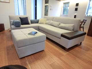 Georgia Couch Set Full-ordered, （株）工房スタンリーズ （株）工房スタンリーズ Salas de estar modernas Sintético Castanho