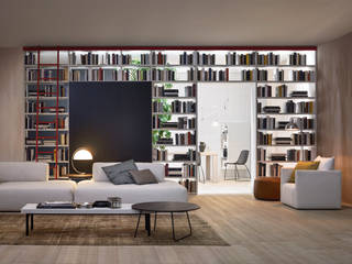 Bücherwand als Raumtrenner Livarea Moderne Wohnzimmer Regale
