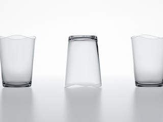 wave glass, SHINYA YOSHIDA DESIGN SHINYA YOSHIDA DESIGN ミニマルデザインの キッチン