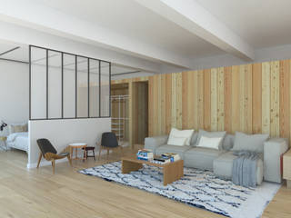 MINILOFT EN CUATRO CAMINOS, ESTUDIO BAO ARQUITECTURA ESTUDIO BAO ARQUITECTURA Scandinavian style living room