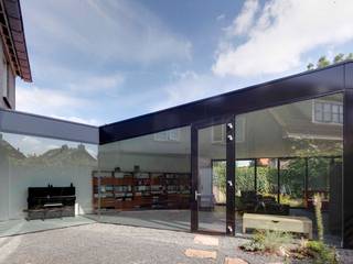 uitbreiding woonhuis, JMW architecten JMW architecten モダンデザインの ダイニング ガラス