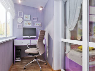 Кабинет в маленькой квартире - три интересные идеи, Студия дизайна ROMANIUK DESIGN Студия дизайна ROMANIUK DESIGN Modern Study Room and Home Office