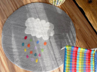 Yellow Cloud Rug & Multi Cloud Rug, bunt bunt Boden