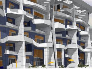 Urban Flats , organic Arts+Architecture organic Arts+Architecture Modern houses Aluminium/Zinc White