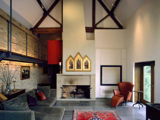 KSR Architects | Luxury barn conversion | Living room homify Salon rustique Bois Effet bois