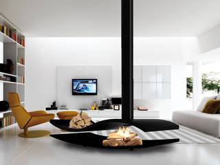 homify Minimalist living room Iron/Steel Fireplaces & accessories