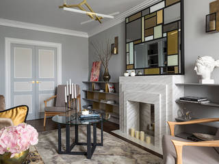Project Art Deco style, Ekaterina Kozlova Ekaterina Kozlova Eclectic style living room Copper/Bronze/Brass