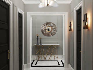 Concept Eropkinskiy 16, Ekaterina Kozlova Ekaterina Kozlova Eclectic style corridor, hallway & stairs Marble