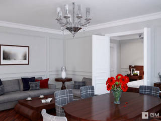 Квартира на Фрунзенской набережной в стиле Ralph Lauren, GM-interior GM-interior Phòng khách