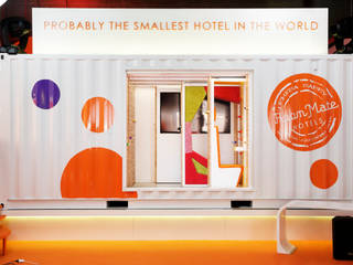 Room Mate container hotel, Estudio de Arquitectura Teresa Sapey Estudio de Arquitectura Teresa Sapey مساحات تجارية فنادق