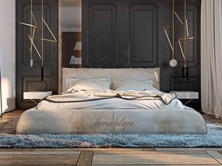 bedroom, Derya Bilgen Derya Bilgen Phòng ngủ phong cách tối giản