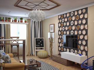 проект комнаты в TV проекте ПРО декор, Yucubedesign Yucubedesign Eclectic style living room