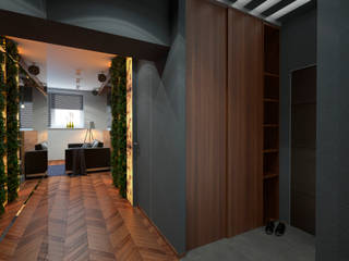 Дизайн-проект квартиры для молодого архитектора, Катя Волкова Катя Волкова Industrial style corridor, hallway and stairs
