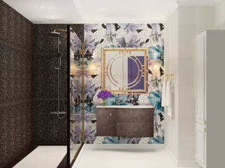 Дизайн-проект ванной комнаты., Катя Волкова Катя Волкова Ванная комната в эклектичном стиле