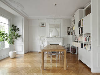 Malo & Pol - Appartement lumineux de 110 m² au Coeur du Marais, Batiik Studio Batiik Studio モダンデザインの リビング