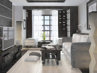 Визуализация комнаты "Современный Японский", Alyona Musina Alyona Musina Living room