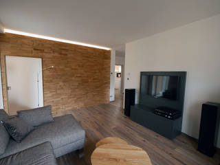 Penthouse Bozen Wohnzimmer, teamlutzenberger teamlutzenberger 现代客厅設計點子、靈感 & 圖片