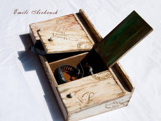 Aufbewahrungsbox, Shabby Look, Emili Airbrush Emili Airbrush 乡村风格的走廊，走廊和楼梯 木頭 Wood effect