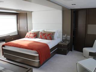 Yacht Custom Line 100, Silvia Costa | Arquitectura de Interiores Silvia Costa | Arquitectura de Interiores Спальня в стиле модерн