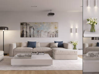Апартаменты в Германии.Визуализация., Aleksandra Kostyuchkova Aleksandra Kostyuchkova Minimalist living room