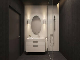 Визуализация ванной комнаты., Aleksandra Kostyuchkova Aleksandra Kostyuchkova Minimalistische Badezimmer