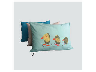 removable Water birds menthe cushion cover, Mila Petkova Fabriccase Mila Petkova Fabriccase Детские комната в эклектичном стиле Хлопок Красный