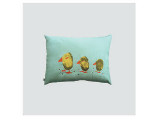 removable Water birds menthe cushion cover, Mila Petkova Fabriccase Mila Petkova Fabriccase Phòng trẻ em phong cách chiết trung Bông Red
