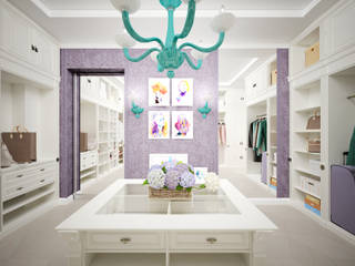 Гардеробная "Lilac", Студия дизайна Дарьи Одарюк Студия дизайна Дарьи Одарюк Classic style dressing room