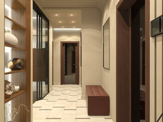 Дизайн-проект квартиры в ЖК Москва А101, Aledoconcept Aledoconcept Modern Corridor, Hallway and Staircase Beige